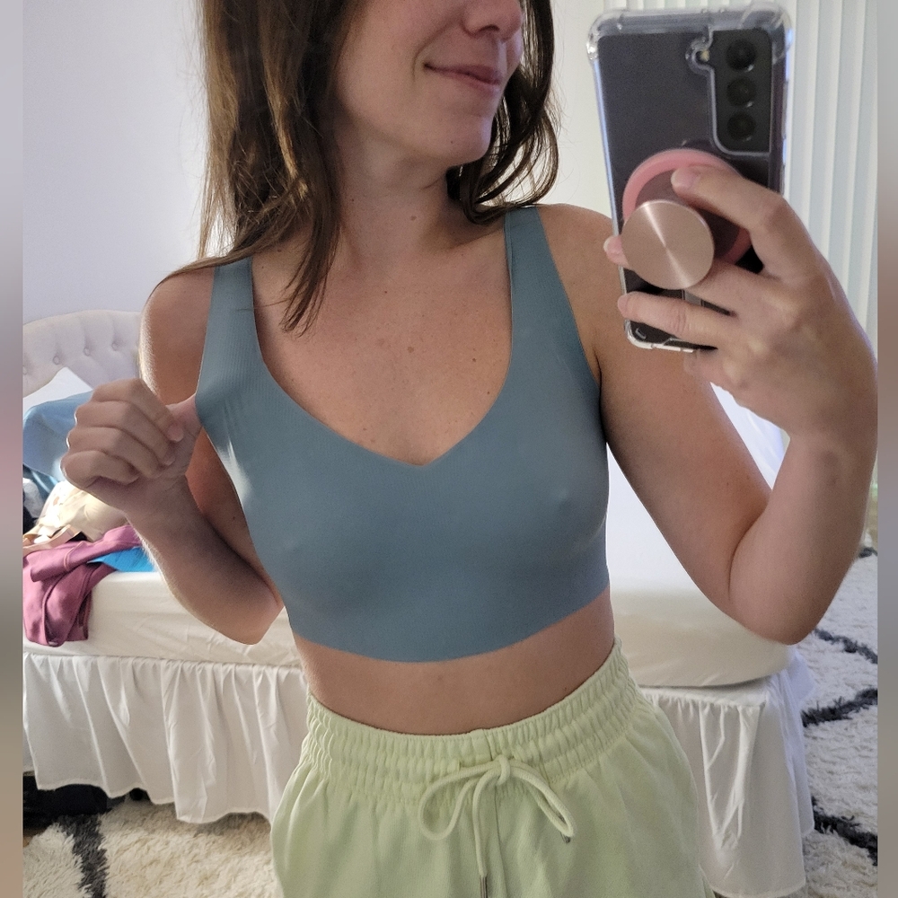 Blue Seamless V-Neck Bali Bralette